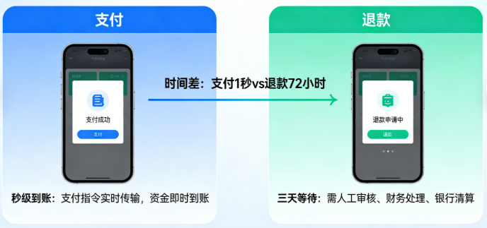 随行付POS机刷卡支付秒到账退款却要等三天？